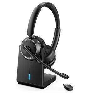 ANC & ENC Headset with Microphone for PC, Wireless Headset with Mic
